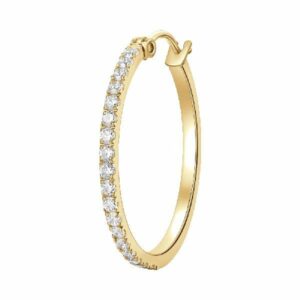MONO ORECCHINO DONNA IN ACCIAIO IP GOLD CON ZIRCONI BIANCHI