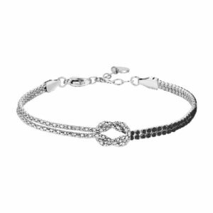 BRACCIALE UOMO IN ACCIAIO CON NODO E ZIRCONI NERI