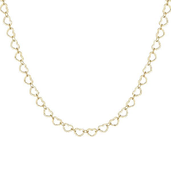 COLLANA DONNA IN ACCIAIO IP GOLD CON CUORI