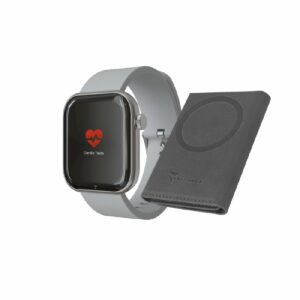 Smartwatch Glam con Intelligenza Artificiale - Bundle Pack - Cassa Silver / Portafogli Grigio