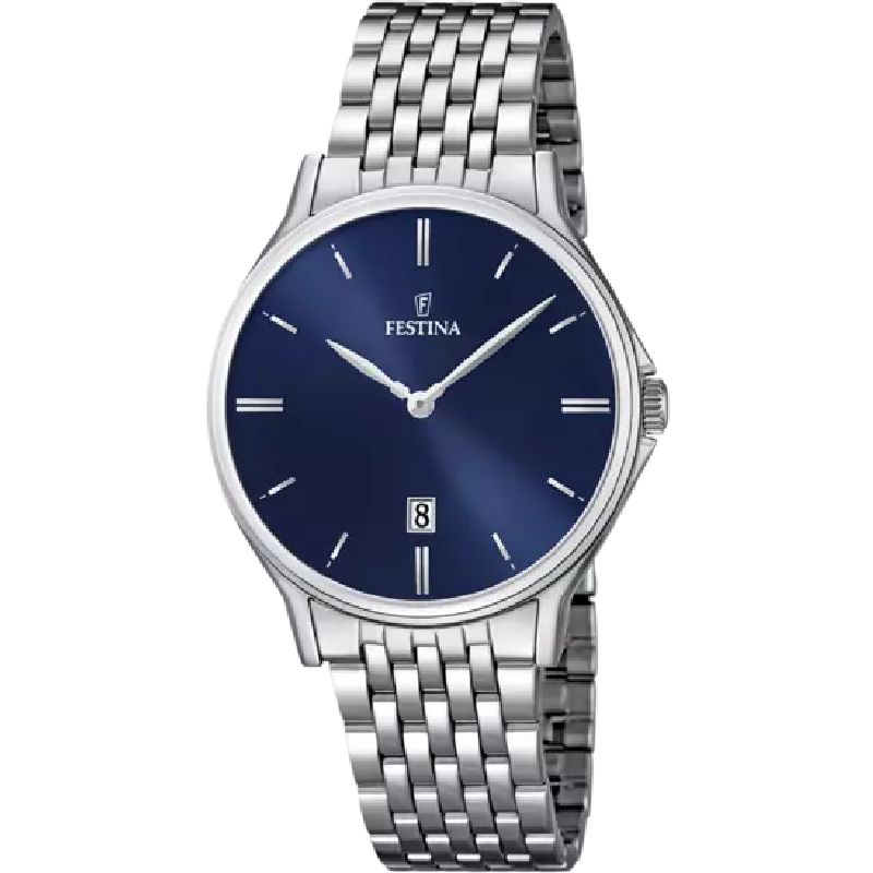 OROLOGIO FESTINA CLASSICS F16744/3 BLU CON CINTURINO IN ACCIAIO, UOMO