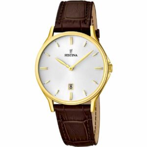 OROLOGIO FESTINA CLASSICS F16747/1 BIANCO CON CINTURINO IN PELLE, UOMO