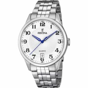 OROLOGIO FESTINA CLASSICS F20425/1 BIANCO CINTURINO IN ACCIAIO, UOMO