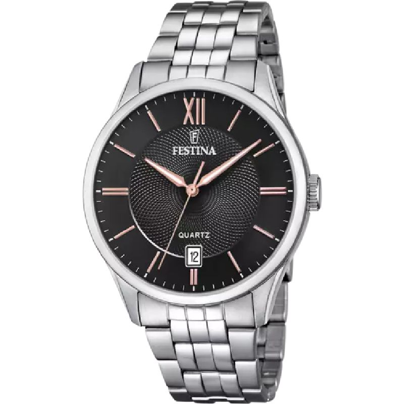 OROLOGIO FESTINA CLASSICS F20425/6 NERO CINTURINO IN ACCIAIO, UOMO