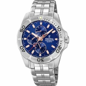 OROLOGIO FESTINA MULTIFUNZIONE COLLEZIONE F20445/5 BLU CINTURINO IN ACCIAIO, UOMO