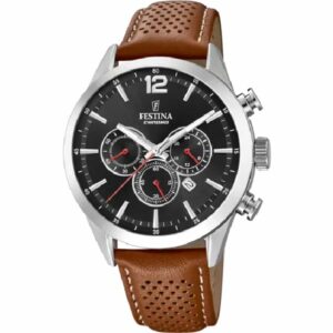 OROLOGIO FESTINA TIMELESS CHRONOGRAPH F20542/6 NERO CINTURINO IN PELLE, UOMO