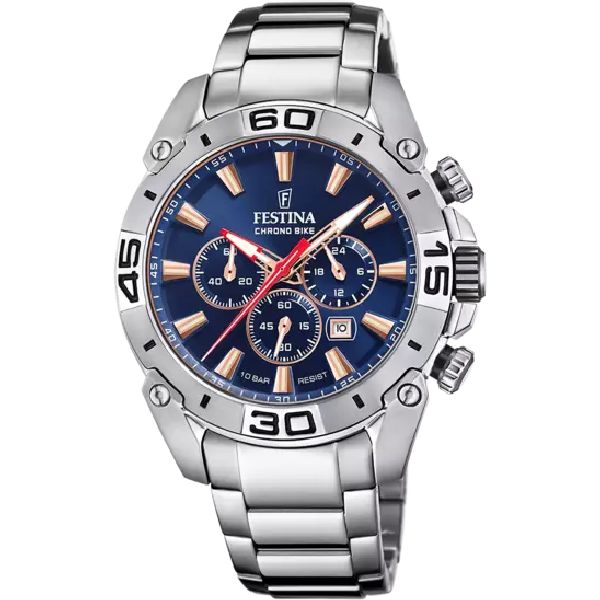 OROLOGIO FESTINA CHRONO BIKE 2021 F20543/4 BLU CINTURINO IN ACCIAIO, UOMO