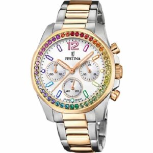 OROLOGIO FESTINA F20608/2 BIANCO CON CINTURINO IN ACCIAIO, DONNA