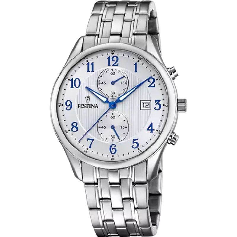 OROLOGIO FESTINA TIMELESS CHRONOGRAPH F6854/A BLANCO CINGHIA ACCIAIO INOSSIDABILE 316L, UOMO