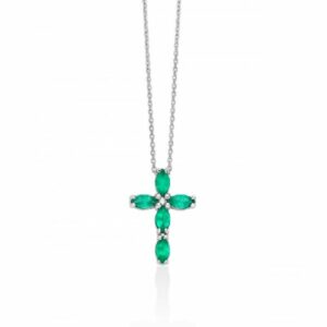 Girocollo croce in oro bianco