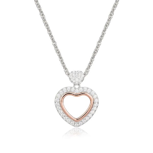 Collana trilogia con ciondolo cuore traforato