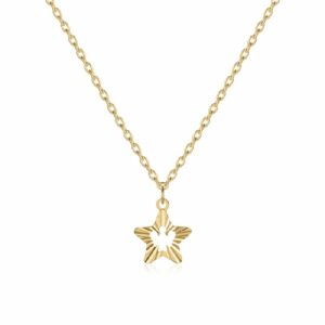 Collana con stella e angelo traforato