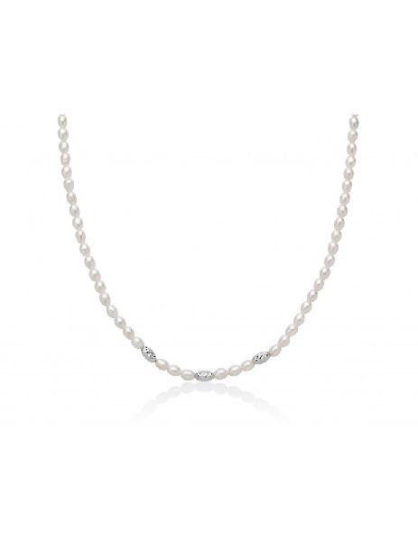 Girocollo In Argento E Perle