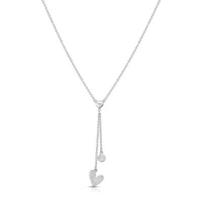 Collana a in argento con ciondolo cuore e paillettes