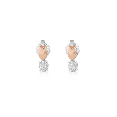 Orecchini in oro con cuori e diamanti