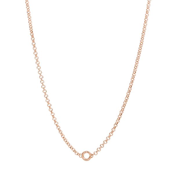 Collana catena rolò personalizzabile in argento 925‰ e placcatura oro rosa