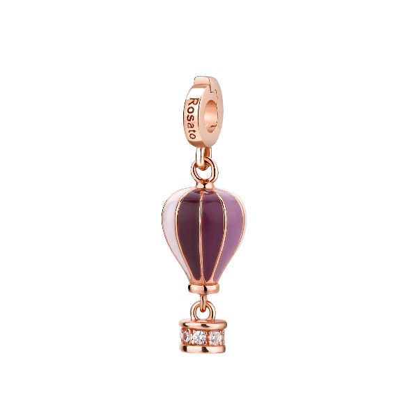 Charm Mongolfiera storie - oro rosa e viola