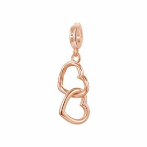 Charm Cuori intrecciati storie - oro rosa