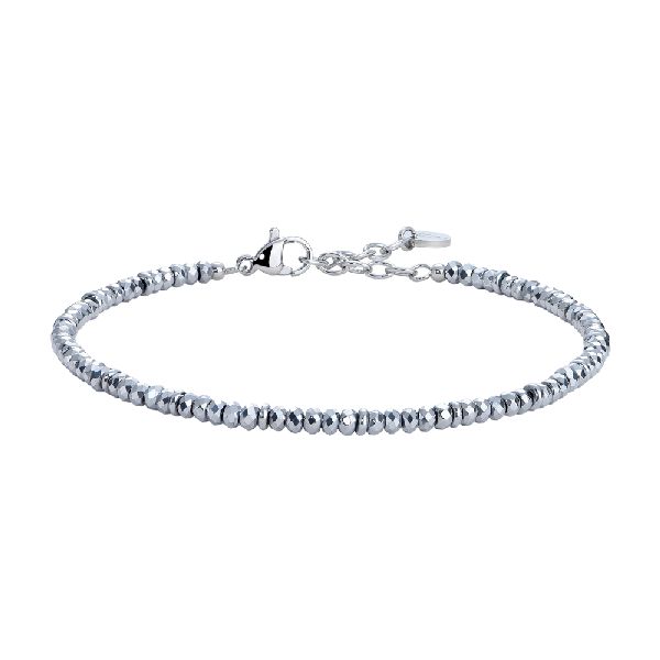 BRACCIALE UOMO IN ACCIAIO CON EMATITE SILVER