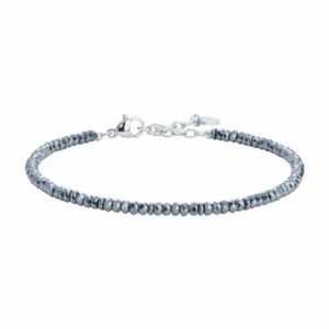 BRACCIALE UOMO IN ACCIAIO CON EMATITE NERA