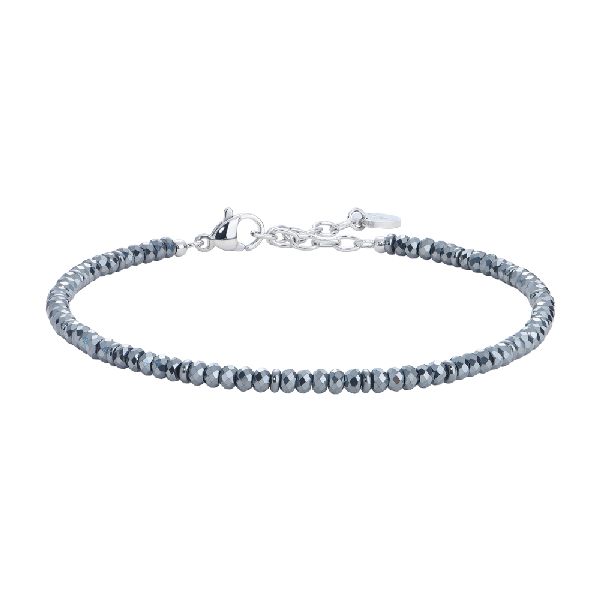 BRACCIALE UOMO IN ACCIAIO CON EMATITE NERA