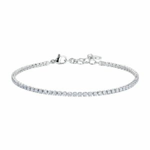 BRACCIALE UOMO IN ACCIAIO CON ZIRCONI BIANCHI