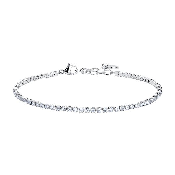 BRACCIALE UOMO IN ACCIAIO CON ZIRCONI BIANCHI