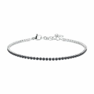 BRACCIALE UOMO IN ACCIAIO CON ZIRCONI NERI