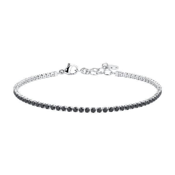 BRACCIALE UOMO IN ACCIAIO CON ZIRCONI NERI