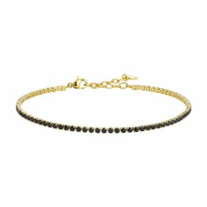 BRACCIALE UOMO IN ACCIAIO IP GOLD CON ZIRCONI NERI
