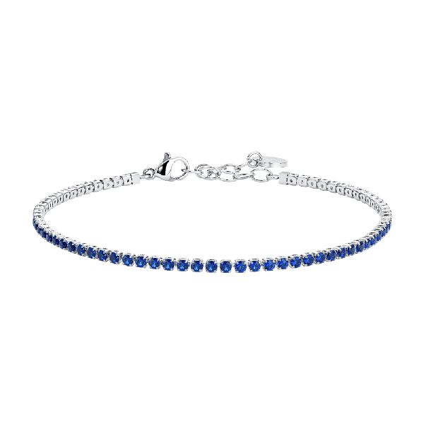 BRACCIALE UOMO IN ACCIAIO CON ZIRCONI BLU