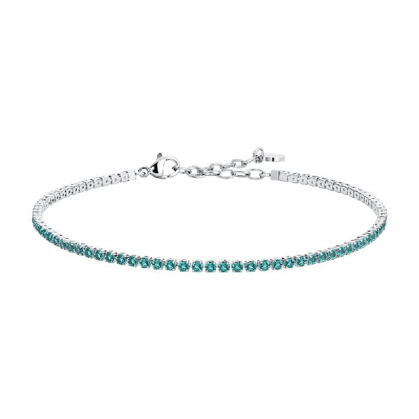 BRACCIALE UOMO IN ACCIAIO CON ZIRCONI VERDI
