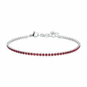 BRACCIALE UOMO IN ACCIAIO CON ZIRCONI ROSSI
