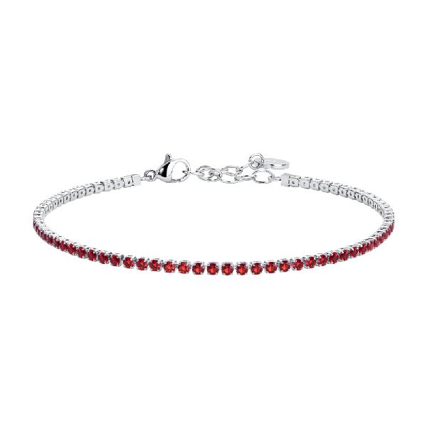 BRACCIALE UOMO IN ACCIAIO CON ZIRCONI ROSSI