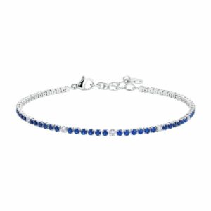 BRACCIALE UOMO IN ACCIAIO CON ZIRCONI BLU E BIANCHI