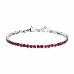 BRACCIALE UOMO IN ACCIAIO CON ZIRCONI ROSSI