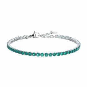 BRACCIALE UOMO IN ACCIAIO CON ZIRCONI VERDI