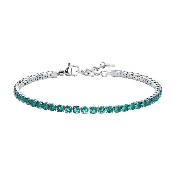 BRACCIALE UOMO IN ACCIAIO CON ZIRCONI VERDI