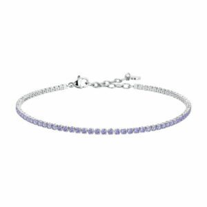 CAVIGLIERA DONNA IN ACCIAIO CON ZIRCONI VIOLA
