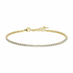 CAVIGLIERA DONNA IN ACCIAIO IP GOLD CON ZIRCONI BIANCHI