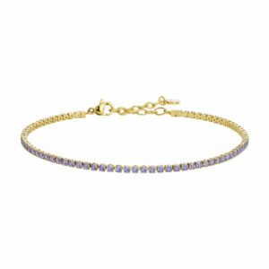 CAVIGLIERA DONNA IN ACCIAIO IP GOLD CON ZIRCONI VIOLA