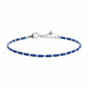BRACCIALE UOMO IN ACCIAIO CON PIETRA LAPIS ED EMATITE