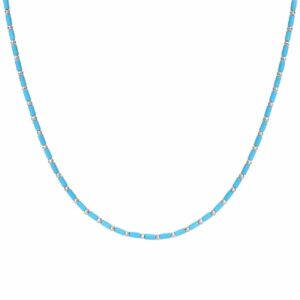 COLLANA UOMO IN ACCIAIO CON PIETRE TURCHESI ED EMATITE