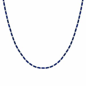 COLLANA UOMO IN ACCIAIO CON PIETRA LAPIS ED EMATITE
