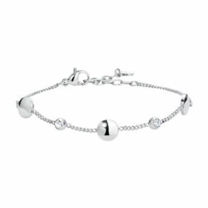 BRACCIALE DONNA IN ACCIAIO CON ELEMENTI IN ACCIAIO E CRISTALLI BIANCHI