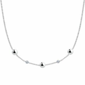 COLLANA DONNA IN ACCIAIO CON ELEMENTI IN ACCIAIO E CRISTALLI BIANCHI