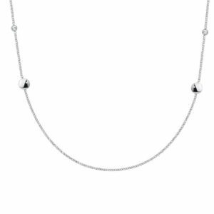 COLLANA DONNA IN ACCIAIO CON ELEMENTI IN ACCIAIO E CRISTALLI BIANCHI