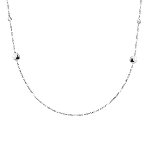 COLLANA DONNA IN ACCIAIO CON ELEMENTI IN ACCIAIO E CRISTALLI BIANCHI