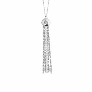 COLLANA DONNA IN ACCIAIO CON ELEMENTO IN ACCIAIO E CRISTALLI BIANCHI