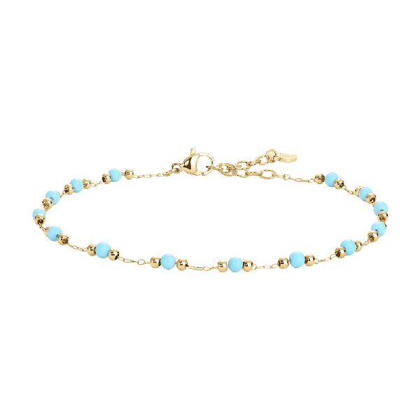 CAVIGLIERA DONNA IN ACCIAIO IP GOLD CON PIETRE TURCHESI